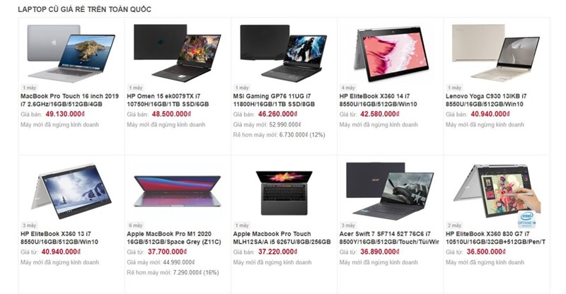 LAPTOP CŨ Ở THẾ GIỚI DI ĐỘNG LAPTOP CŨ Ở THẾ GIỚI DI ĐỘNG