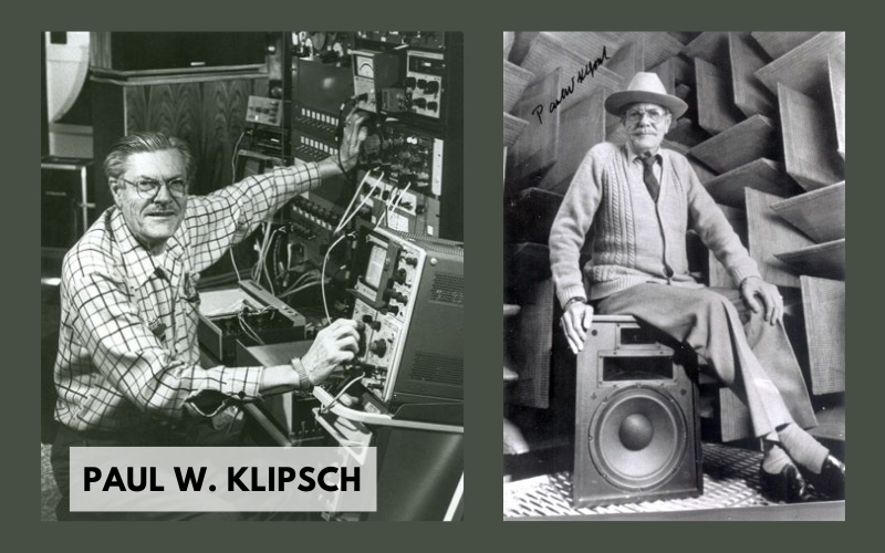 Paul W. Klipsch với những sản phẩm do mình làm ra