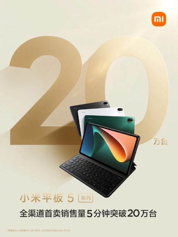 Chỉ 5 phút, 200.000 chiếc Xiaomi Mi Pad 5 series đã hết sạch trong đợt mở bán đầu tiên Chỉ 5 phút, 200.000 chiếc Xiaomi Mi Pad 5 series đã hết sạch trong đợt mở bán đầu tiên