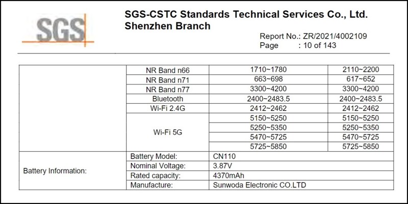 Thông số pin của Nokia TA-1374 Thông số pin của Nokia TA-1374