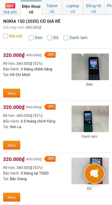Nokia 150 (2020) cũ Nokia 150 (2020) cũ