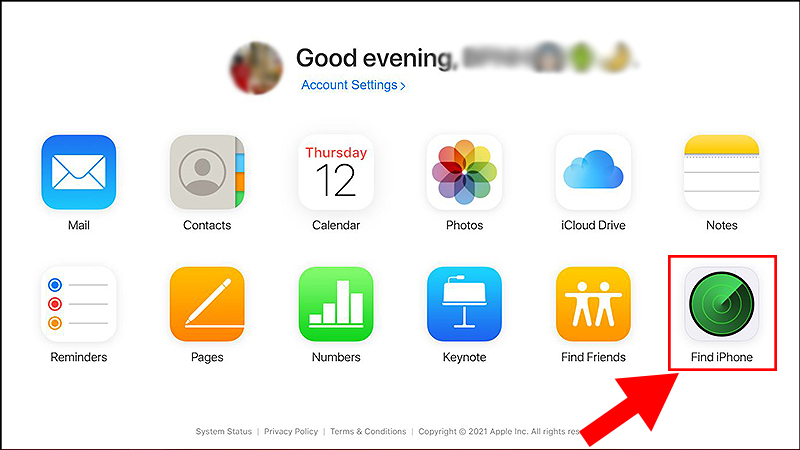 Chọn mục Find iPhone