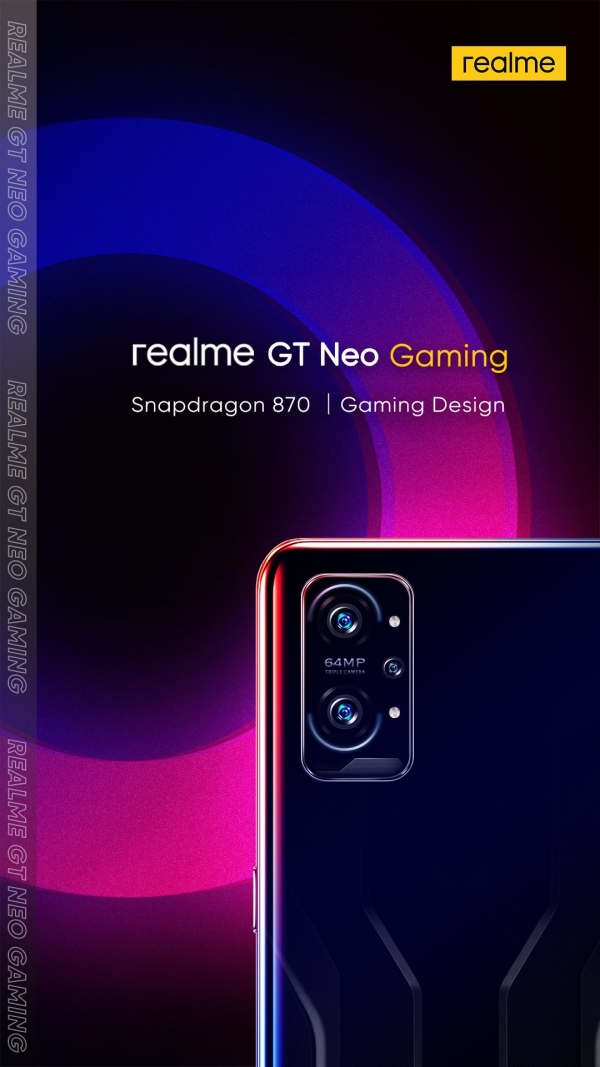 Poster tiết lộ thông số kỹ thuật và một phần thiết kế của Realme GT Neo Gaming