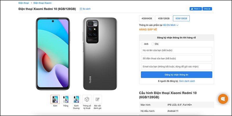 đăng ký nhận thông tin của Redmi 10 đăng ký nhận thông tin của Redmi 10