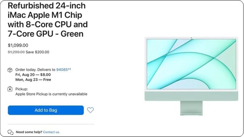 Apple đã bắt đầu bán ra iMac M1 hàng tân trang (Refurbished), giá rẻ hơn đến gần 8 triệu đồng so với hàng mới Apple đã bắt đầu bán ra iMac M1 hàng tân trang (Refurbished), giá rẻ hơn đến gần 8 triệu đồng so với hàng mới