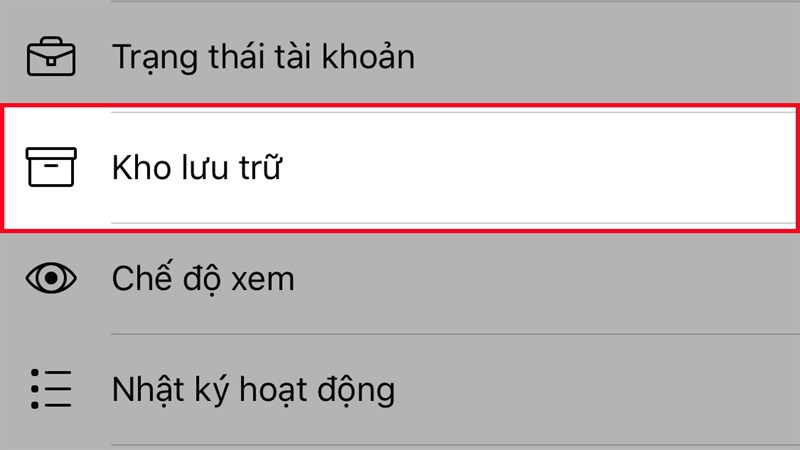 Chọn Kho lưu trữ Chọn Kho lưu trữ