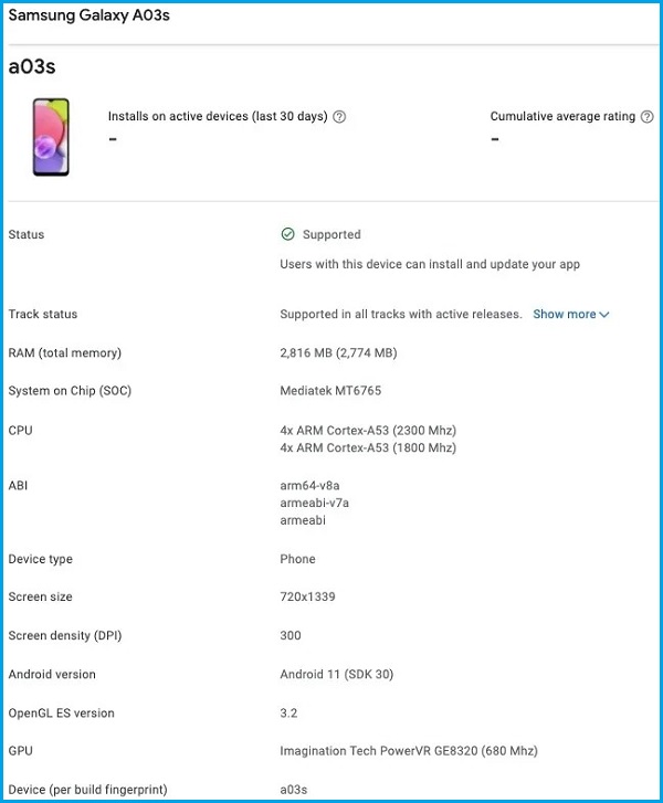 Galaxy A03s lộ cấu hình đầy đủ: Màn hình 6.5 inch, 3 camera sau và pin dung lượng lên tới 5.000mAh Galaxy A03s lộ cấu hình đầy đủ: Màn hình 6.5 inch, 3 camera sau và pin dung lượng lên tới 5.000mAh