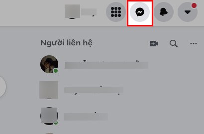 Mở Facebook trên máy tính > Nhấn vào biểu tượng tin nhắn ở góc trên bên phải Mở Facebook trên máy tính > Nhấn vào biểu tượng tin nhắn ở góc trên bên phải