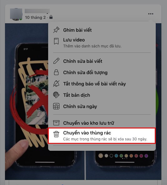 Chọn Chuyển vào thùng rác Chọn Chuyển vào thùng rác