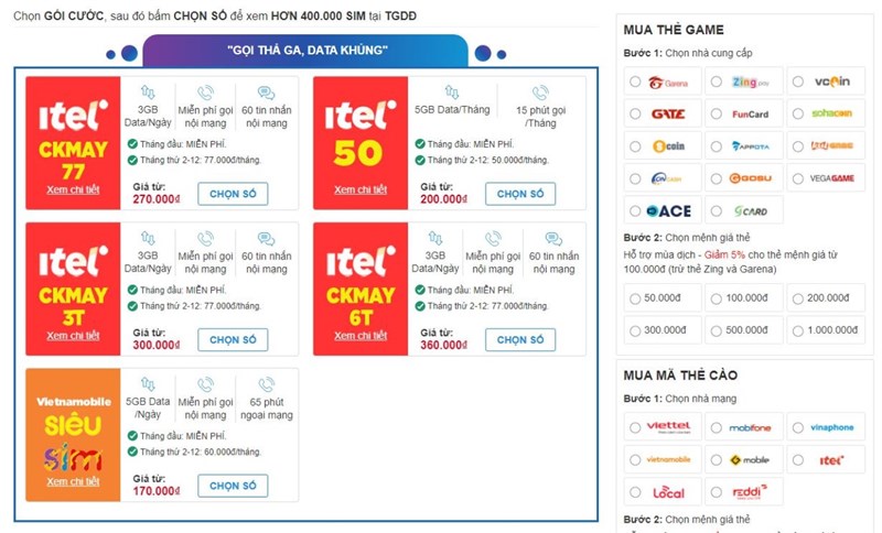 SIM 4G Ở THẾ GIỚI DI ĐỘNG SIM 4G Ở THẾ GIỚI DI ĐỘNG