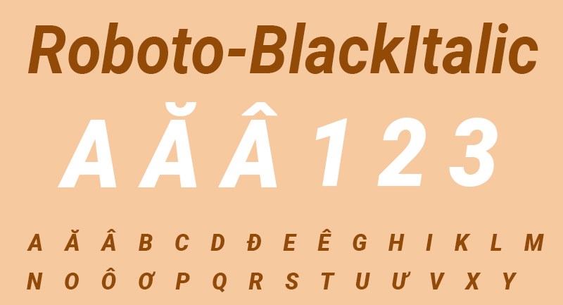 Font Roboto-BlackItalic Font Roboto-BlackItalic