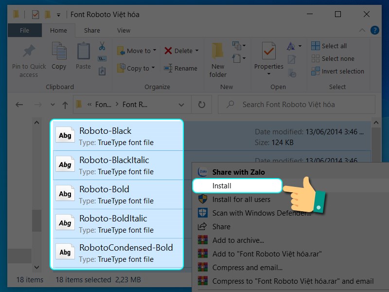 Cài font chữ Cài font chữ