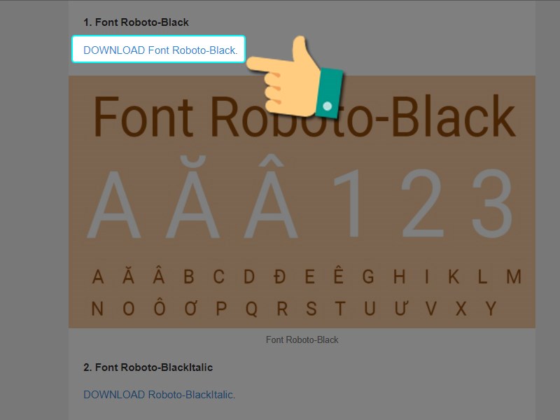 Nhấn vào kiểu font theo nhu cầu Nhấn vào kiểu font theo nhu cầu