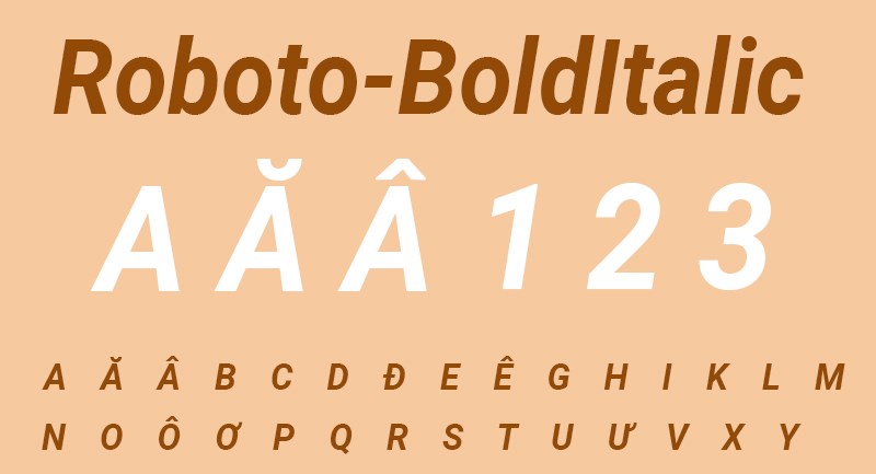 Font Roboto-BoldItalic Font Roboto-BoldItalic