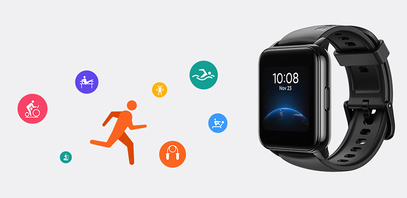 Mẫu đồng hồ Realme Watch 2 dây silicone với hệ số kháng nước IP68