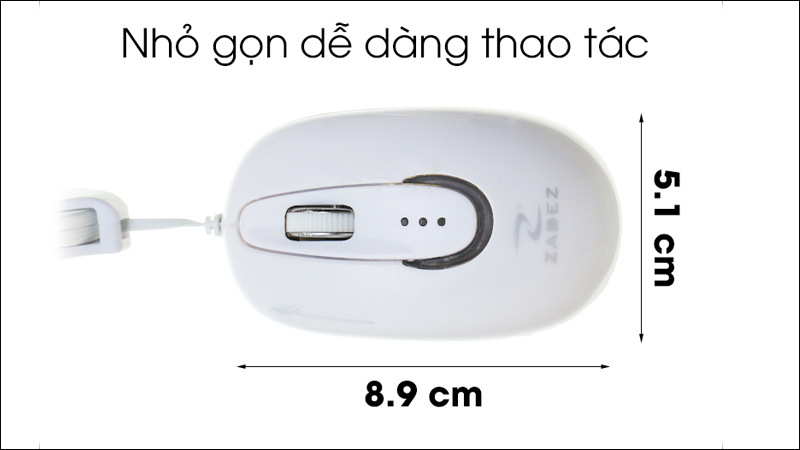 Kích thước chuột dây rút ZadeZ M218