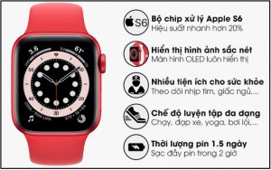 Apple Watch S6 40mm viền nhôm dây cao su với nhiều tính năng theo dõi sức khỏe