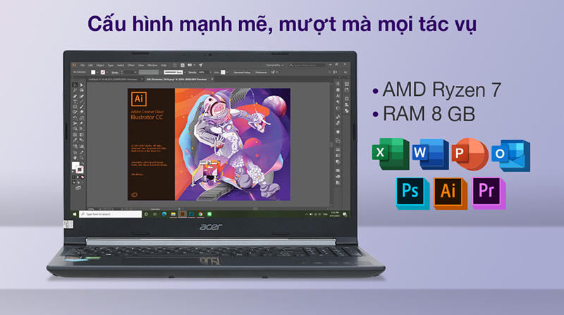 Laptop được hỗ trợ bộ nhớ RAM 8 GB