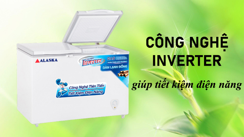 Tủ đông Alaska được trang bị công nghệ Inverter giúp tiết kiệm điện năng