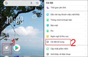 Chọn mục Cài đặt bổ sung trong Cài đặt
