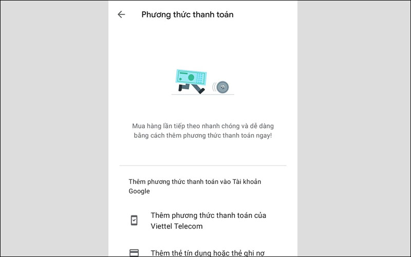 Đăng ký lại một phương thức thanh toán mới dựa trên hướng dẫn