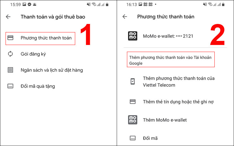 Chọn một phương thức thanh toán thay thế cho Viettel Telecom