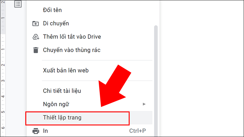 video-cach-doi-mau-nen-google-docs-bang-may-tinh-dien-1-2 Tìm và chọn Thiết lập trang