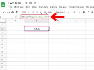 Ví dụ sử dụng hàm ISURL