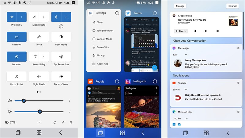 Concept Windows 11 cho smartphone Concept Windows 11 cho smartphone