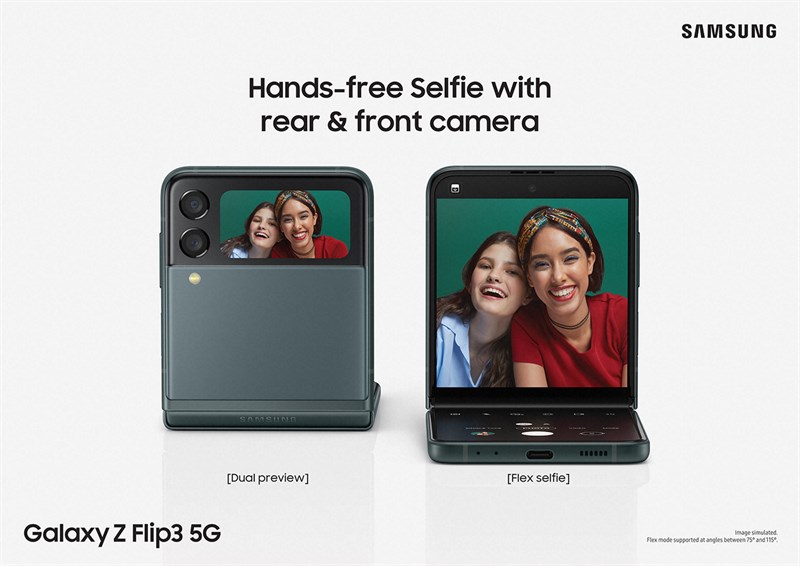 Cụm camera của Galaxy Z Flip 3 5G vẫn giữ nguyên so với thiết bị tiền nhiệm Cụm camera của Galaxy Z Flip 3 5G vẫn giữ nguyên so với thiết bị tiền nhiệm