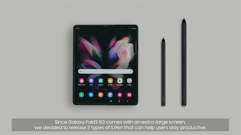 S Pen được hỗ trợ trên Z Fold3 S Pen được hỗ trợ trên Z Fold3