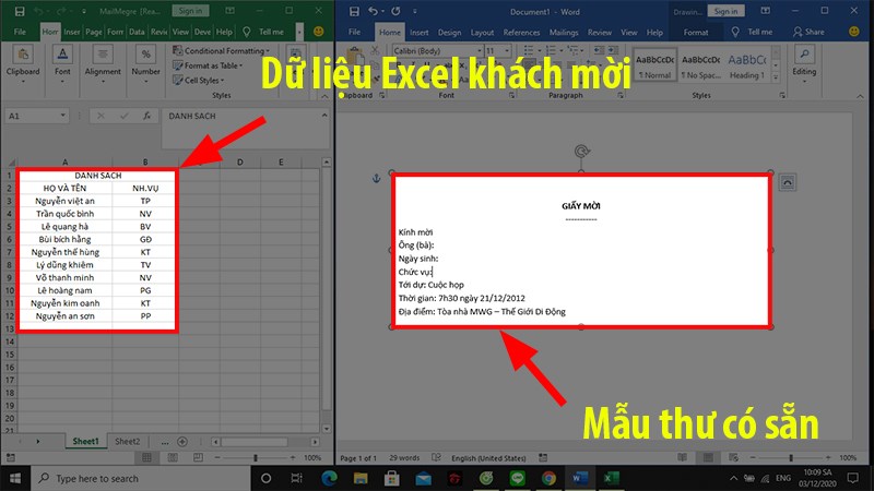 Tạo mẫu danh sách trong Excel và mẫu đơn sẵn có trong Word Tạo mẫu danh sách trong Excel và mẫu đơn sẵn có trong Word