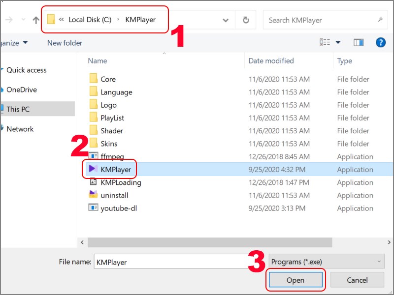 Chọn đường dẫn lưu file cài đặt KMPlayer Chọn đường dẫn lưu file cài đặt KMPlayer