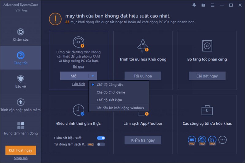 Phần mềm Advanced SystemCare