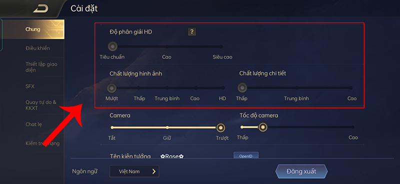 Tùy chỉnh chất lượng hình ảnh