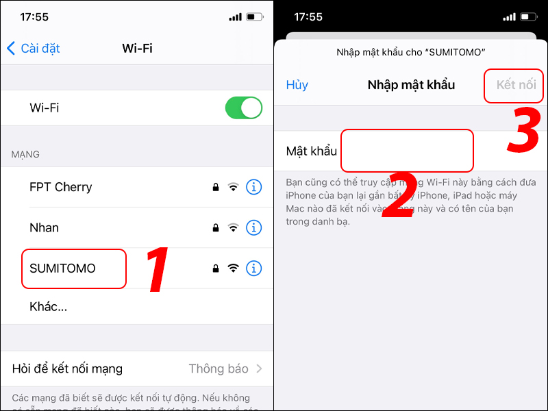 Kết nối mạng WiFi