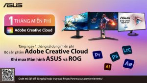 Mua màn hình máy tính ASUS, nhận ngay Adobe Creative Cloud miễn phí