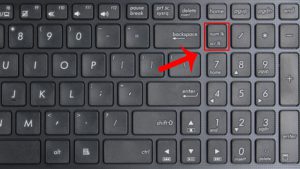Chọn nhầm nút khóa (Num Lock)