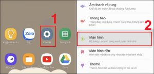 Chọn Màn hình trong phần Cài đặt