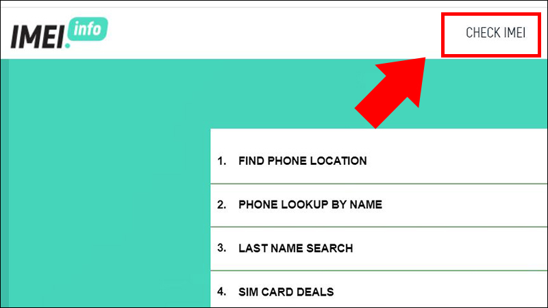 Chọn CHECK IMEI