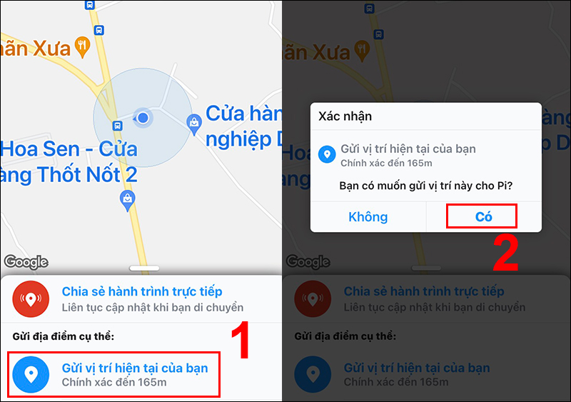 Chia sẻ vị trí hiện tại của bạn