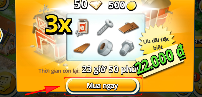 Chọn Mua ngay để nạp