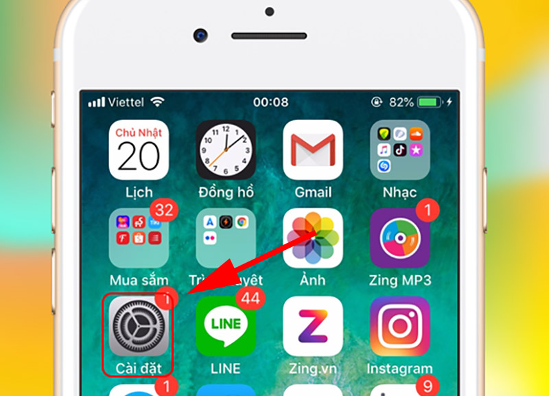 Vào Cài đặt