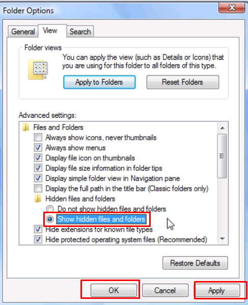 Cách hiện file ẩn và đuôi file trên Windows 10/8.1/8/7 6