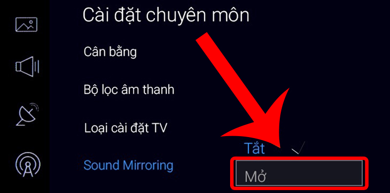 cach-ket-noi-dien-thoai-voi-tivi-thong-qua-bluetooth-de-3-2-3 Chọn mở chế độ Sound Mirroring