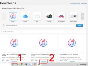 Truy cập vào trang iTunes và chọn phiên bản phù hợp với máy tính của bạn