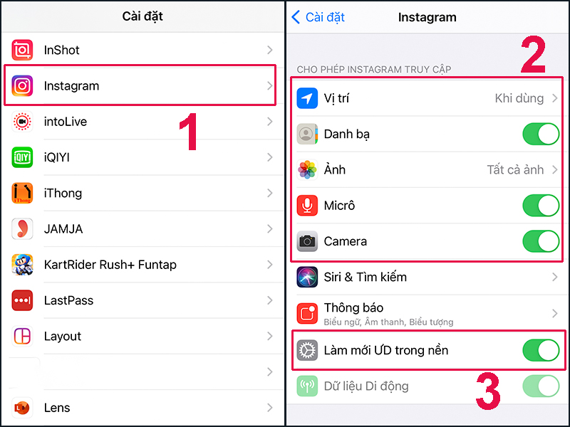 cach-khac-phuc-loi-instagram-khong-hoat-dong-tren-dien12-800x600-1 Hãy gạt tất cả thanh trạng thái sang phải để cấp quyền cho ứng dụng Instagram