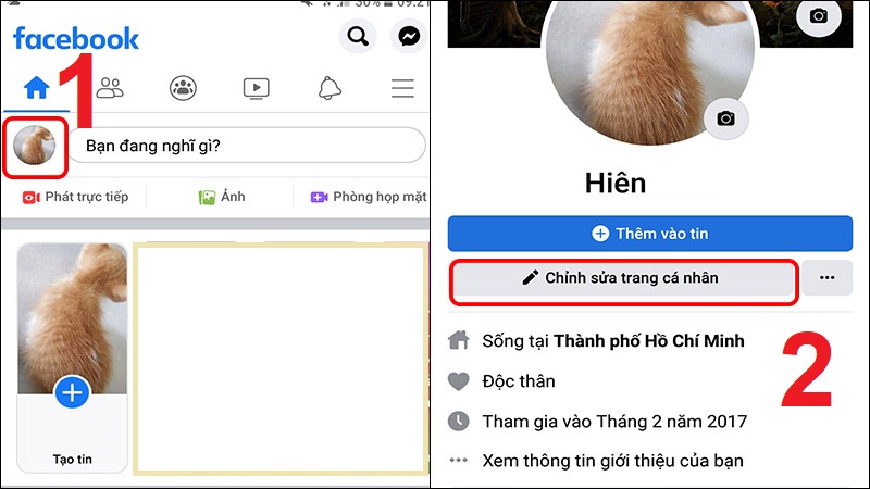 Nhấn chọn Chỉnh sửa trang cá nhân