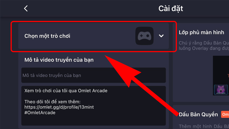 Nhấn chọn một trò chơi