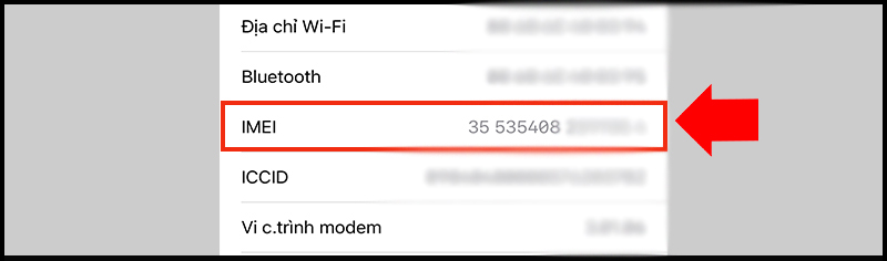 IMEI iPhone gồm 15 chữ số